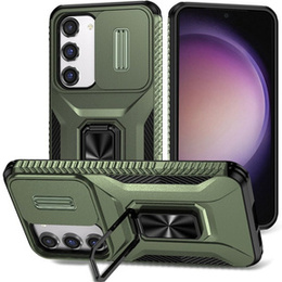 Etui do Samsung Galaxy S23, Slide Lens Lid, Zielone