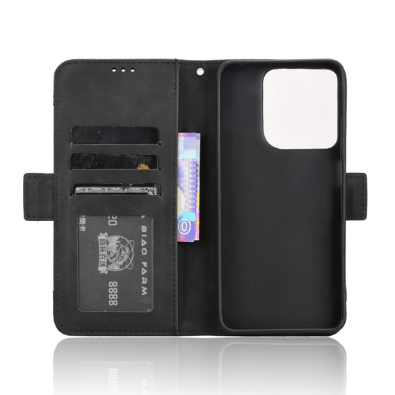 Etui z klapką do Motorola Moto G15 / Motorola Moto G15 Power, Card Slot, czarne