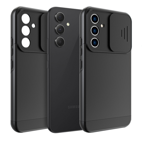 Etui do Samsung Galaxy A54 5G, ERBORD Cam Slider, czarne + Szkło hartowane
