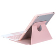 Etui z klawiaturą do iPad 11" 2025 A16 (11 gen.) / iPad 10.9" 2022 (10 gen.), Rotary 360° Leather Touchpad, różowe rose gold
