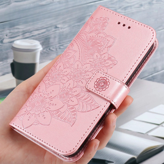 Etui z klapką do Samsung Galaxy A54 5G, Mandala, różowe rose gold