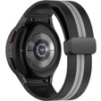 Pasek Silikonowy do Samsung Galaxy Watch 4/5/6 40/42/43/44/45/46/47mm, Czarny / Szary