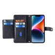Etui z klapką do iPhone 14, Wallet Zipper Pocket, czarne