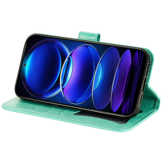 Etui z klapką do Xiaomi Redmi Note 12 5G / POCO X5 5G, Mandala, zielone