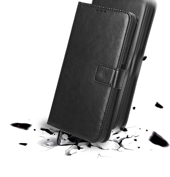 Etui z klapką Crazy Horse Wallet do Motorola Edge 60 Pro – eleganckie i ochronne, czarne