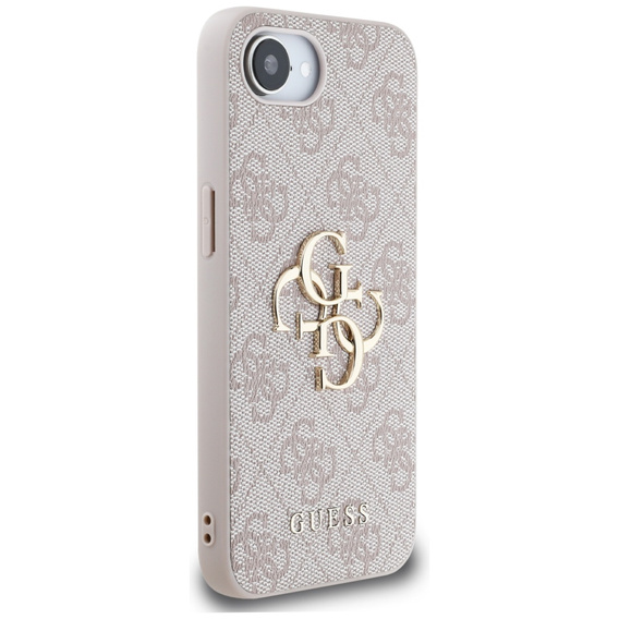 Etui GUESS do iPhone 16E, 4G Big Metal Logo, różowe