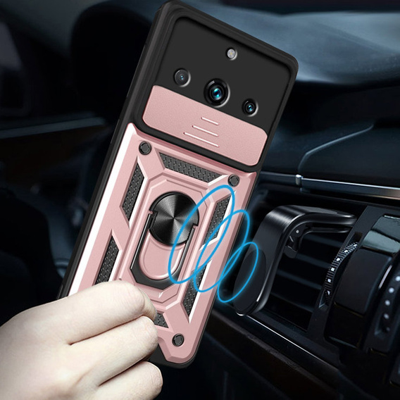 Etui pancerne do Realme 11 Pro 5G / 11 Pro+ 5G, CamShield Slide, różowe rose gold