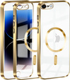 Etui do iPhone 7/8/SE 2020/SE 2022, Electro MagSafe, złote + Szkło na ekran