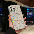 Etui magnetyczne z kwiatowym, laserowym wzorem do iPhone 16 Pro