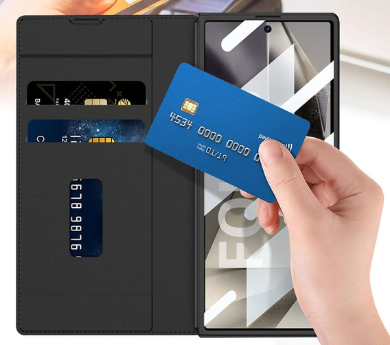 Etui portfelowe z klapką carbon czarny do Samsung Galaxy Z Fold 7 5G