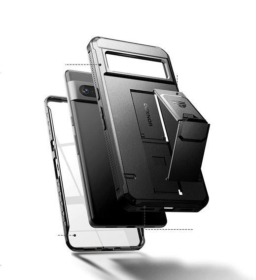 Etui pancerne do Google Pixel 7 Pro, Dexnor Full Body, czarne