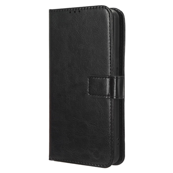 Etui z klapką do Google Pixel 8 Pro, Crazy Horse Wallet, czarne