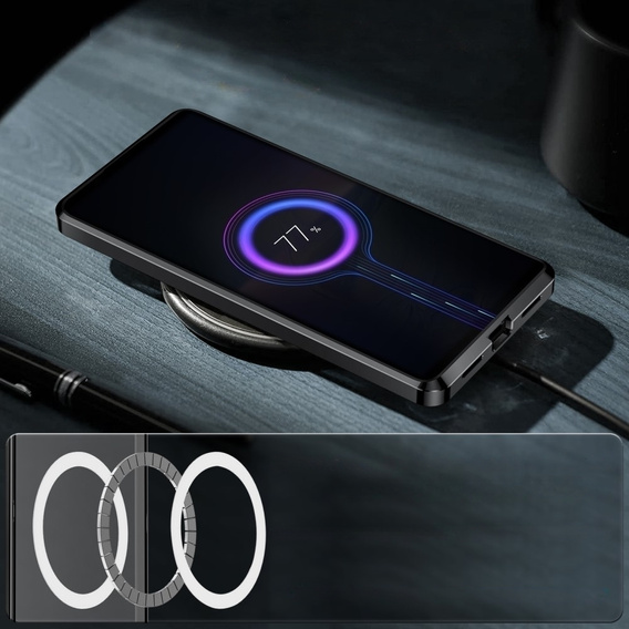Etui z ochroną aparatu do Sony Xperia 5 V, CamShield MagSafe, przezroczyste / czarne