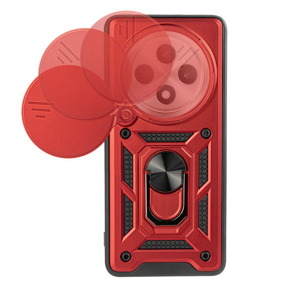 Etui pancerne do Oppo Reno 12FS / 12F, CamShield Slide, czerwone