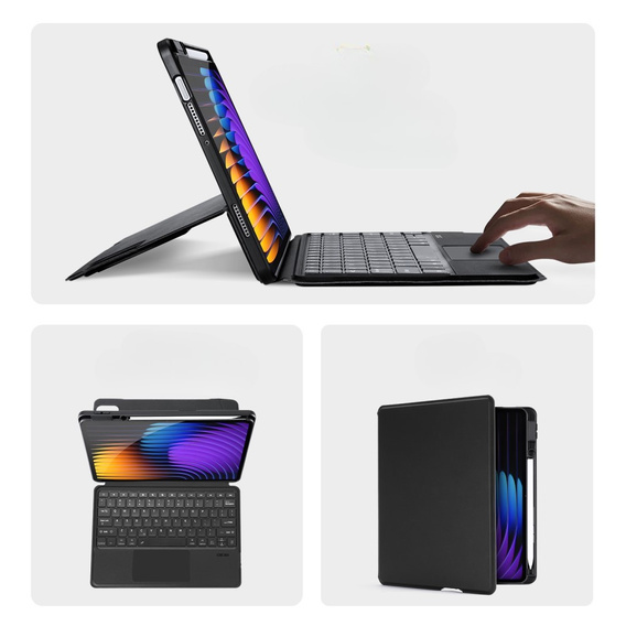 Etui z podświetlaną klawiaturą do Xiaomi Pad 7 / 7 Pro, Dux Ducis DK Series, czarne