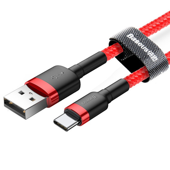 Baseus kabel USB-A na USB-C 0,5 m Cafule 3 A - Czerwono-Czarny