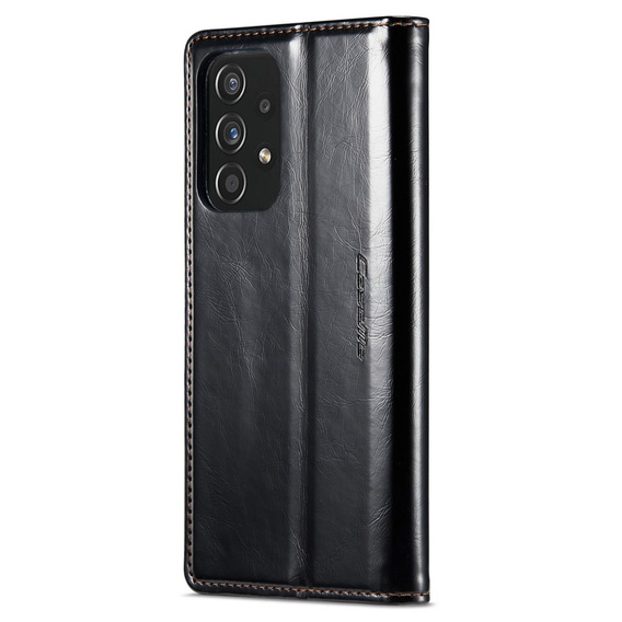 Etui z klapką CASEME do Samsung Galaxy A52/A52s, Waxy Textured, czarne