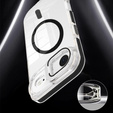 Etui do iPhone 17 Air, do MagSafe, z podstawką, transparentne z czarnymi wstawkami