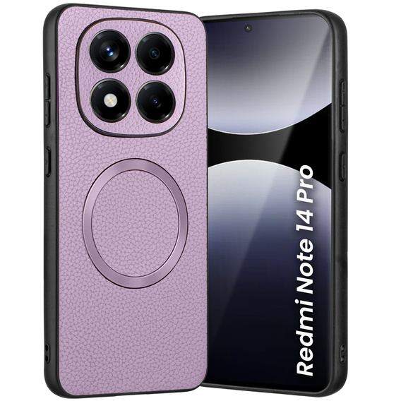 Etui do Xiaomi Redmi Note 14 Pro 5G, Leather Hybrid MagSafe, fioletowe