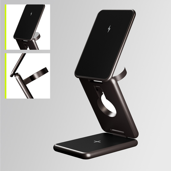 Allity AWC-230 22,5W 3w1 – Bezprzewodowa ładowarka dla iPhone, Apple Watch i AirPods - czarna