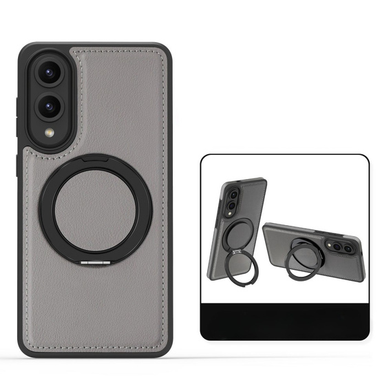 Etui do Samsung Galaxy S25 Edge, magnetyczne z podstawką – szare