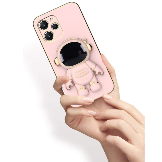 Etui do Xiaomi Redmi 12, Astronaut, różowe rose gold