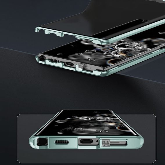 Etui Magnetic Dual Glass MagSafe do Samsung Galaxy S24, zielone
