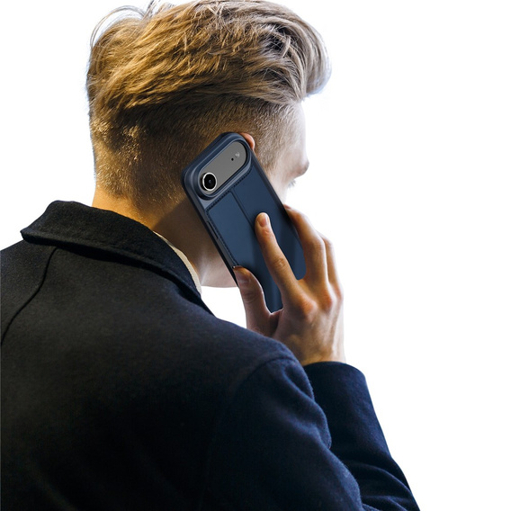 Etui Dux Ducis do iPhone 17 Air, Skin Pro, z klapką, z miejscem na kartę, granatowe