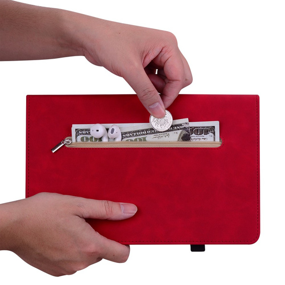 Etui do Lenovo Tab M9, Wallet Pen Slot, czerwone