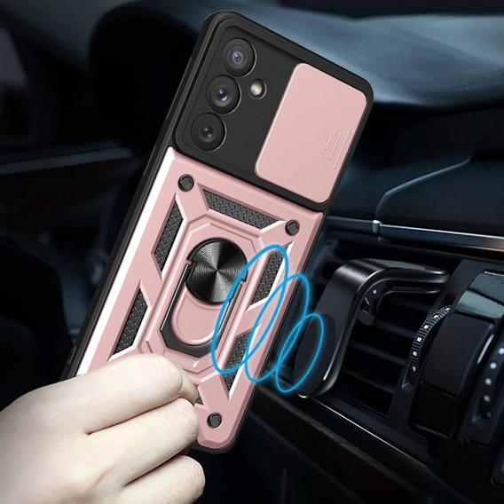 Etui pancerne do Samsung Galaxy A34 5G, CamShield Slide, różowe rose gold