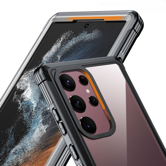 Etui do Samsung Galaxy S23 Ultra, Shockproof, z folią, czarne