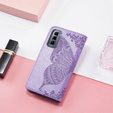 Etui z klapką do Infinix Hot 50 Pro+ 4G, Butterfly, fioletowe