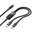Kabel 2w1 Hoco U139 USB-C + Lightning 100W 1,2 m – Czarny