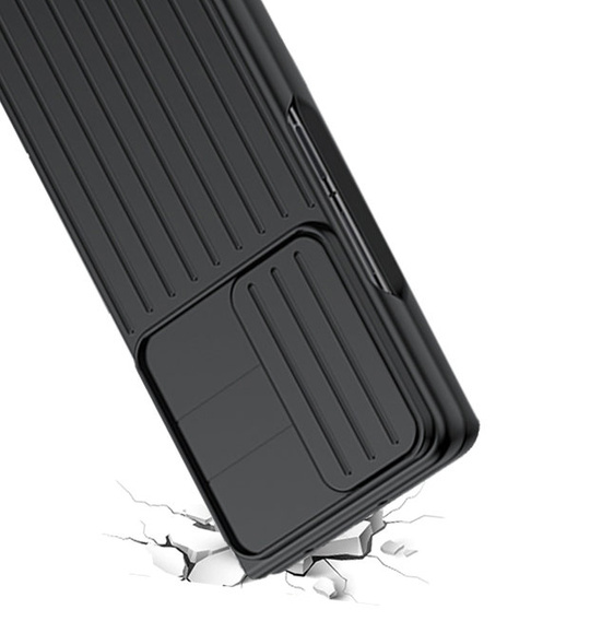 Etui PC Case do Samsung Galaxy Z Fold5 5G, z ochroną aparatu, czarne