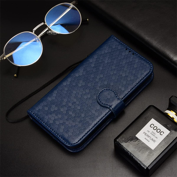 Etui Wallet Rhombus z klapką do Realme C71 – eleganckie i praktyczne, niebieskie