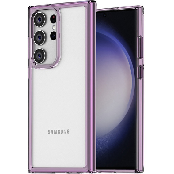 Etui do Samsung Galaxy S23 Ultra, Fusion Hybrid, przezroczyste / fioletowe