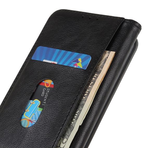 Etui do Motorola Moto G72 4G, Wallet Litchi Leather, czarne