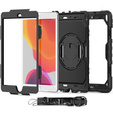 Etui pancerne do iPad 10.2" 2021/2020/2019 (9/8/7 gen.), ochronne 360 z miejscem na rysik, Czarne