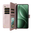 Etui z klapką do Xiaomi Poco F7 Pro / F7 Ultra, Crossbody Leather Wallet, różowe