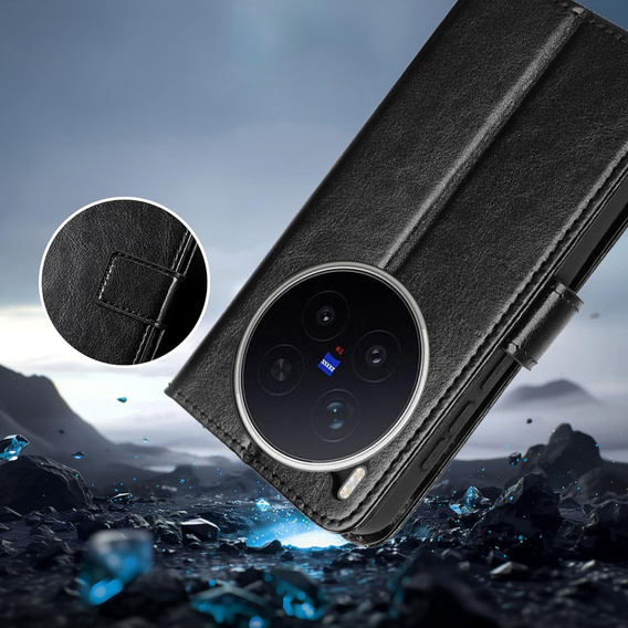 Etui z klapką Crazy Horse Wallet do Vivo X300 Pro