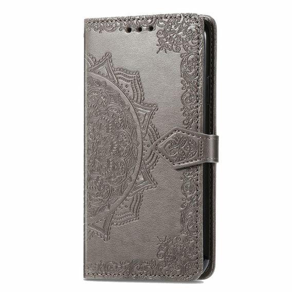 Etui z klapką do Motorola Moto G24 / G24 Power / G04, Mandala, szare