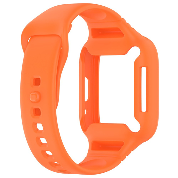 Pasek Silikonowy z Etui do Xiaomi Redmi Watch 3 Active, Pomarańczowy