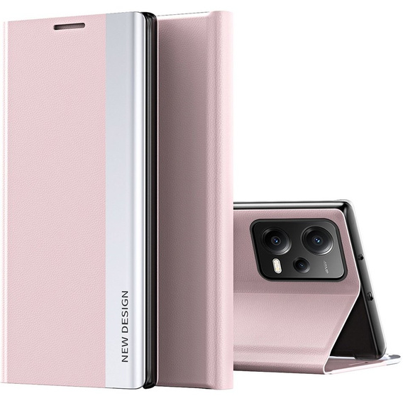 Zestaw Etui Side Magnetic do Xiaomi Poco X5 5G / Redmi Note 12 5G, Różowe + szkło