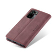 Etui CASEME do Xiaomi Redmi Note 10 / 10S, Leather Wallet Case, bordowe