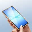 Etui do Samsung Galaxy A17 5G, Magnetic Dual Glass, przezroczyste ze złotymi bokami