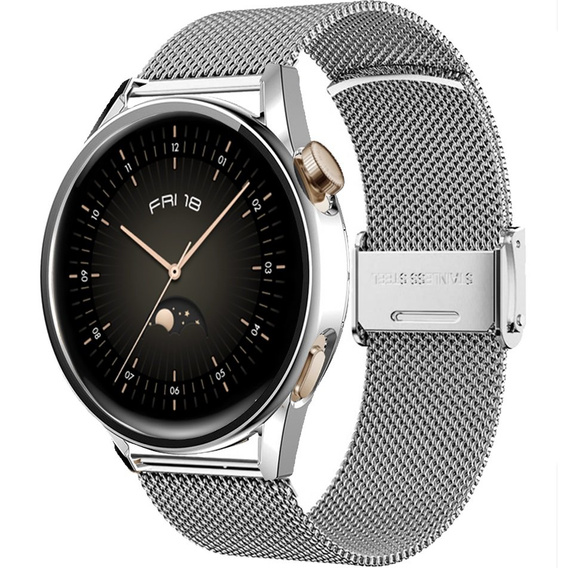 Bransoleta + Etui z osłoną na ekran do Huawei Watch GT 4 41mm, Srebrna