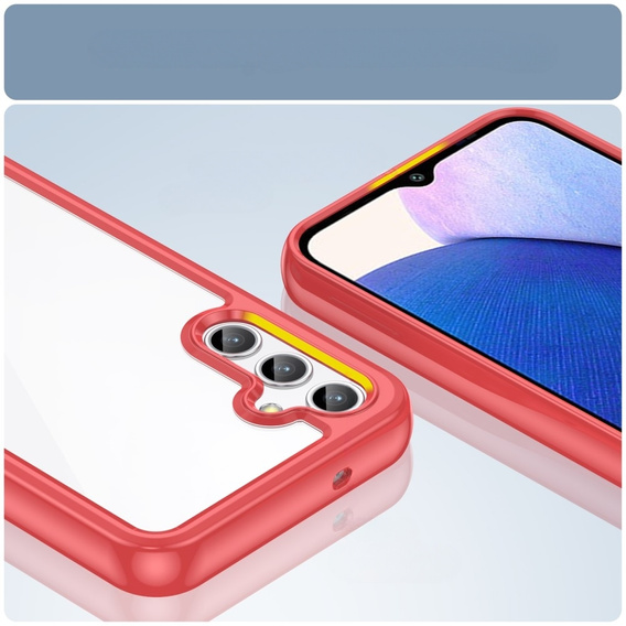 Etui do Samsung Galaxy A14 4G/5G, Fusion Hybrid, przezroczyste / czerwone