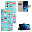 Etui z klapką do Samsung Galaxy M15 5G, Wallet, Owls niebieskie