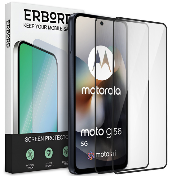 2x Szkło Hartowane ERBORD 3D do Motorola Moto G56 5G – ochrona całego ekranu
