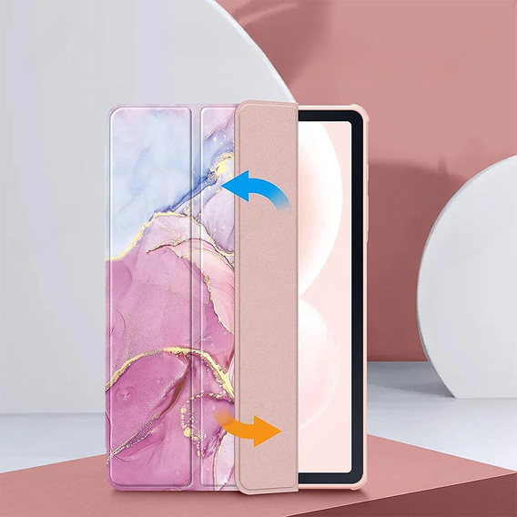 Etui Smartcase Hybrid do Samsung Galaxy Tab S6 Lite, z miejscem na rysik – różowe Marble